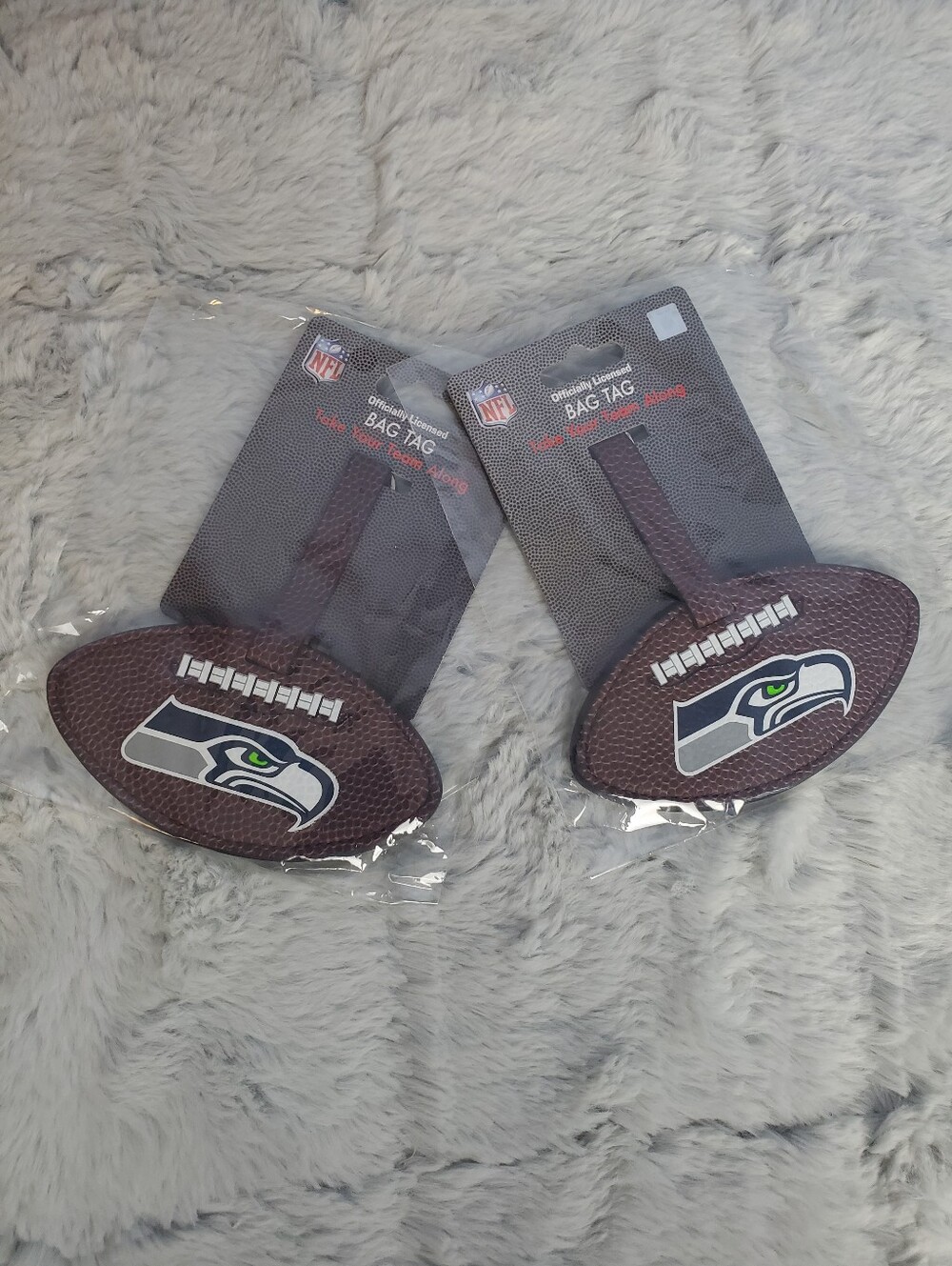 Set Of New Sealed NFL Seattle Seahawks Football Luggage Bag Flight Tags
